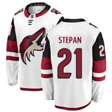 Men's Arizona Coyotes #21 Derek Stepan Fanatics Branded White Away Breakaway NHL Jersey