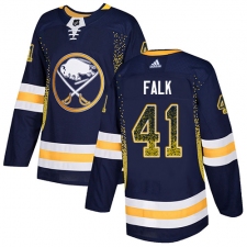 Men's Adidas Buffalo Sabres #41 Justin Falk Authentic Navy Blue Drift Fashion NHL Jersey