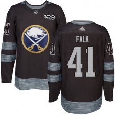 Men's Adidas Buffalo Sabres #41 Justin Falk Premier Black 1917-2017 100th Anniversary NHL Jersey