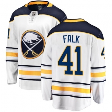 Men's Buffalo Sabres #41 Justin Falk Fanatics Branded White Away Breakaway NHL Jersey