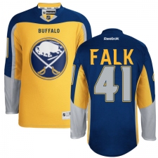 Men's Reebok Buffalo Sabres #41 Justin Falk Authentic Gold New Third NHL Jersey