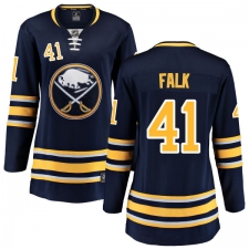 Women's Buffalo Sabres #41 Justin Falk Fanatics Branded Navy Blue Home Breakaway NHL Jersey