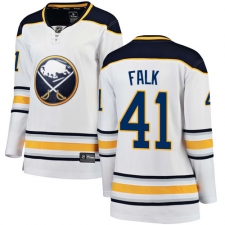 Women's Buffalo Sabres #41 Justin Falk Fanatics Branded White Away Breakaway NHL Jersey