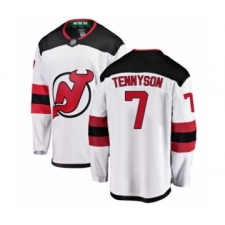 Men's New Jersey Devils #7 Matt Tennyson Fanatics Branded White Away Breakaway Hockey Jersey