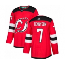 Youth New Jersey Devils #7 Matt Tennyson Authentic Red Home Hockey Jersey