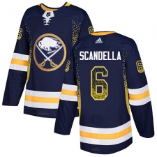 Men's Adidas Buffalo Sabres #6 Marco Scandella Authentic Navy Blue Drift Fashion NHL Jersey