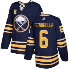 Men's Adidas Buffalo Sabres #6 Marco Scandella Authentic Navy Blue Home NHL Jersey
