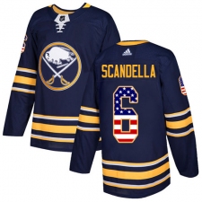 Men's Adidas Buffalo Sabres #6 Marco Scandella Authentic Navy Blue USA Flag Fashion NHL Jersey