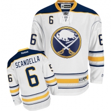 Men's Reebok Buffalo Sabres #6 Marco Scandella Authentic White Away NHL Jersey