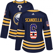 Women's Adidas Buffalo Sabres #6 Marco Scandella Authentic Navy Blue USA Flag Fashion NHL Jersey