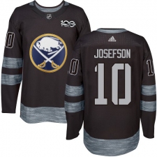 Men's Adidas Buffalo Sabres #10 Jacob Josefson Authentic Black 1917-2017 100th Anniversary NHL Jersey