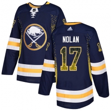 Men's Adidas Buffalo Sabres #17 Jordan Nolan Authentic Navy Blue Drift Fashion NHL Jersey