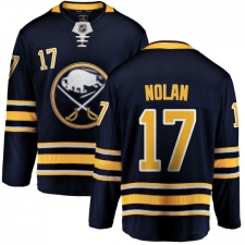 Men's Buffalo Sabres #17 Jordan Nolan Fanatics Branded Navy Blue Home Breakaway NHL Jersey