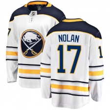 Men's Buffalo Sabres #17 Jordan Nolan Fanatics Branded White Away Breakaway NHL Jersey