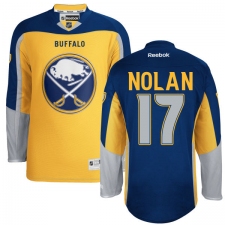 Men's Reebok Buffalo Sabres #17 Jordan Nolan Authentic Gold New Third NHL Jersey