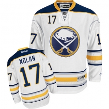 Men's Reebok Buffalo Sabres #17 Jordan Nolan Authentic White Away NHL Jersey