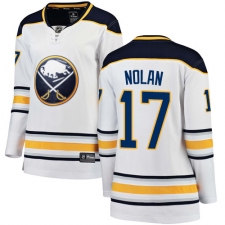 Women's Buffalo Sabres #17 Jordan Nolan Fanatics Branded White Away Breakaway NHL Jersey