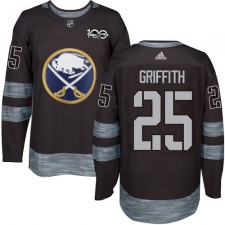 Men's Adidas Buffalo Sabres #25 Seth Griffith Authentic Black 1917-2017 100th Anniversary NHL Jersey