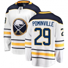 Men's Buffalo Sabres #29 Jason Pominville Fanatics Branded White Away Breakaway NHL Jersey