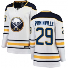 Women's Buffalo Sabres #29 Jason Pominville Fanatics Branded White Away Breakaway NHL Jersey