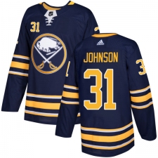 Men's Adidas Buffalo Sabres #31 Chad Johnson Premier Navy Blue Home NHL Jersey
