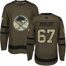 Men's Adidas Buffalo Sabres #67 Benoit Pouliot Authentic Green Salute to Service NHL Jersey