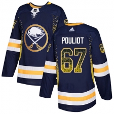 Men's Adidas Buffalo Sabres #67 Benoit Pouliot Authentic Navy Blue Drift Fashion NHL Jersey