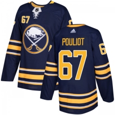 Men's Adidas Buffalo Sabres #67 Benoit Pouliot Authentic Navy Blue Home NHL Jersey