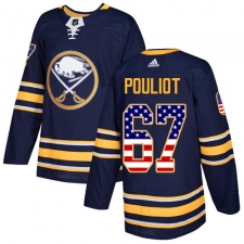Men's Adidas Buffalo Sabres #67 Benoit Pouliot Authentic Navy Blue USA Flag Fashion NHL Jersey