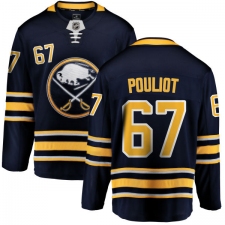 Men's Buffalo Sabres #67 Benoit Pouliot Fanatics Branded Navy Blue Home Breakaway NHL Jersey