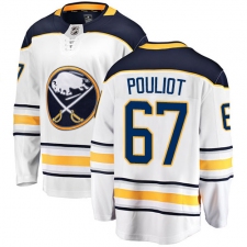 Men's Buffalo Sabres #67 Benoit Pouliot Fanatics Branded White Away Breakaway NHL Jersey