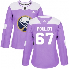 Women's Adidas Buffalo Sabres #67 Benoit Pouliot Authentic Purple Fights Cancer Practice NHL Jersey