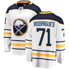 Men's Buffalo Sabres #71 Evan Rodrigues Fanatics Branded White Away Breakaway NHL Jersey