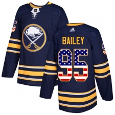 Men's Adidas Buffalo Sabres #95 Justin Bailey Authentic Navy Blue USA Flag Fashion NHL Jersey