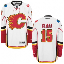 Women's Reebok Calgary Flames #15 Tanner Glass Authentic White Away NHL Jersey