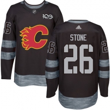 Men's Adidas Calgary Flames #26 Michael Stone Authentic Black 1917-2017 100th Anniversary NHL Jersey