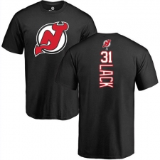 NHL Adidas New Jersey Devils #31 Eddie Lack Black Backer T-Shirt