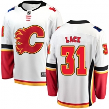 Youth Calgary Flames #31 Eddie Lack Fanatics Branded White Away Breakaway NHL Jersey