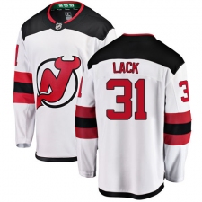 Youth New Jersey Devils #31 Eddie Lack Fanatics Branded White Away Breakaway NHL Jersey