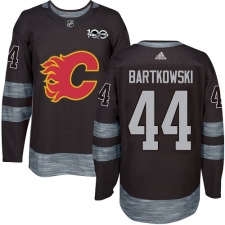 Men's Adidas Calgary Flames #44 Matt Bartkowski Authentic Black 1917-2017 100th Anniversary NHL Jersey