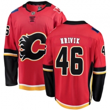 Men's Calgary Flames #46 Marek Hrivik Fanatics Branded Red Home Breakaway NHL Jersey