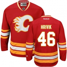 Women's Reebok Calgary Flames #46 Marek Hrivik Premier Red Third NHL Jersey