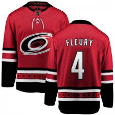 Men's Carolina Hurricanes #4 Haydn Fleury Fanatics Branded Red Home Breakaway NHL Jersey