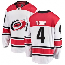 Men's Carolina Hurricanes #4 Haydn Fleury Fanatics Branded White Away Breakaway NHL Jersey