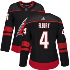 Women's Adidas Carolina Hurricanes #4 Haydn Fleury Authentic Black Alternate NHL Jersey