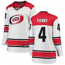 Women's Carolina Hurricanes #4 Haydn Fleury Authentic White Away Fanatics Branded Breakaway NHL Jersey