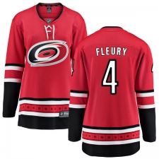 Women's Carolina Hurricanes #4 Haydn Fleury Fanatics Branded Red Home Breakaway NHL Jersey