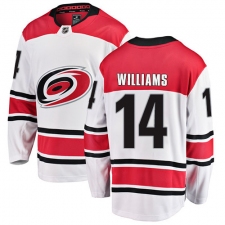 Men's Carolina Hurricanes #14 Justin Williams Fanatics Branded White Away Breakaway NHL Jersey