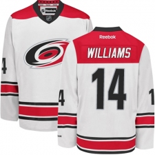 Men's Reebok Carolina Hurricanes #14 Justin Williams Authentic White Away NHL Jersey