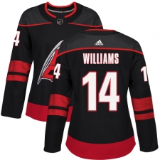 Women's Adidas Carolina Hurricanes #14 Justin Williams Premier Black Alternate NHL Jersey